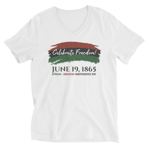 Women's Celebrate Juneteenth Short Sleeve V-Neck T-Shirt - Image 1