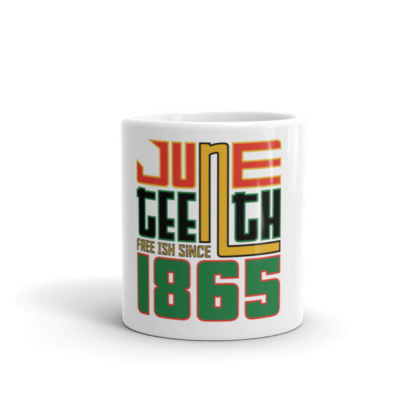 Colorful juneteenth White glossy mug