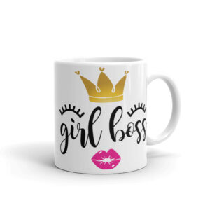 Girl Boss White glossy mug