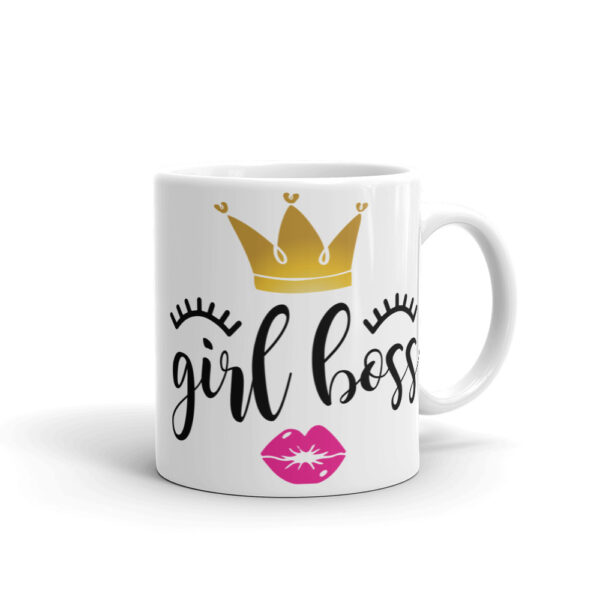 Girl Boss White glossy mug