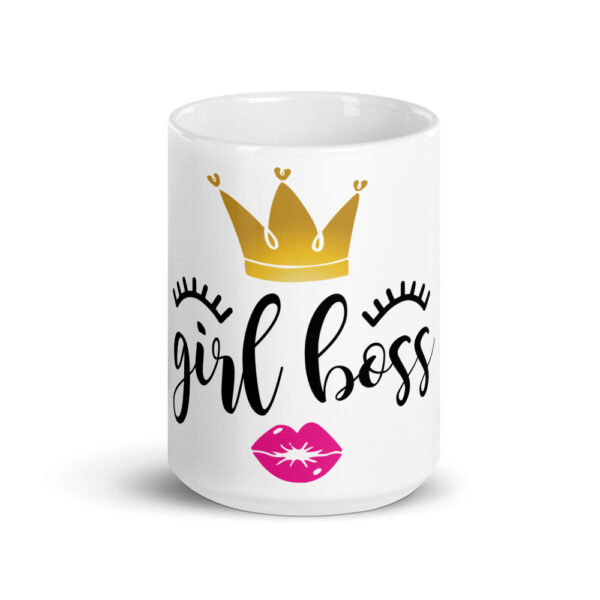 Girl Boss White glossy mug - Image 5