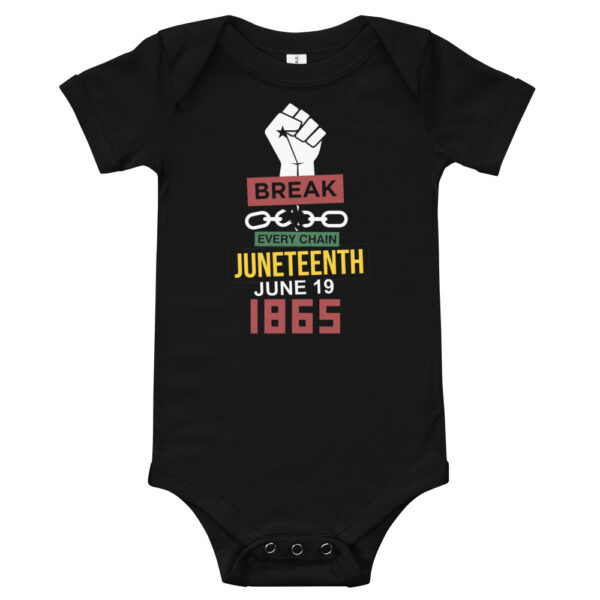 Juneteenth Break Every Chain Baby Short Sleeve White One Piece