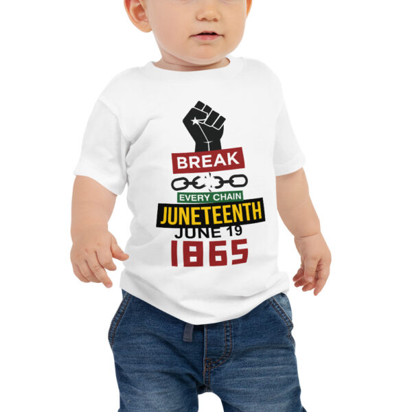 Juneteenth Break Every Chain Baby Jersey Short Sleeve White Tee