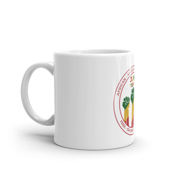 Juneteenth Circle Emblem White Glossy Mug - Image 1