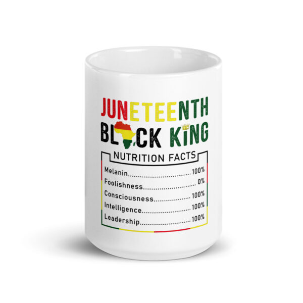 Juneteenth Black King White Glossy Mug - Image 1