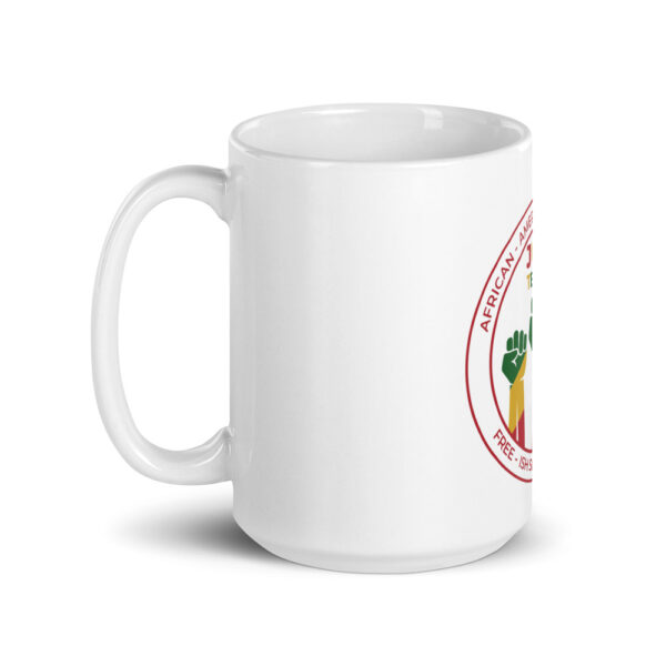 Juneteenth Circle Emblem White Glossy Mug - Image 2