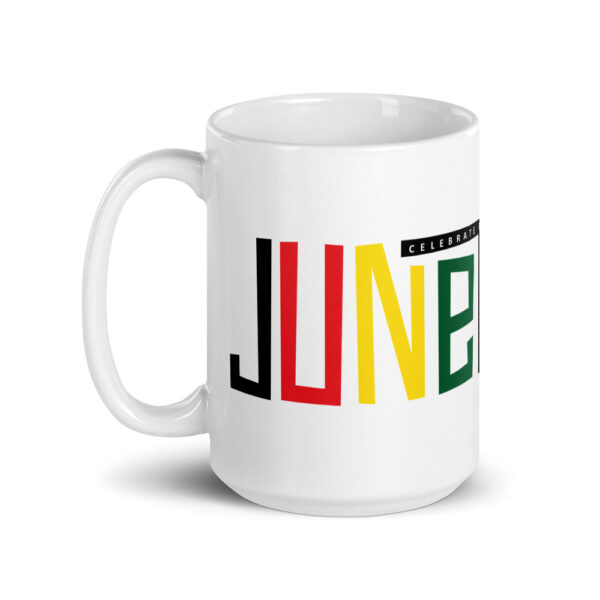 Celebrate Juneteenth White Glossy Mug - Image 4