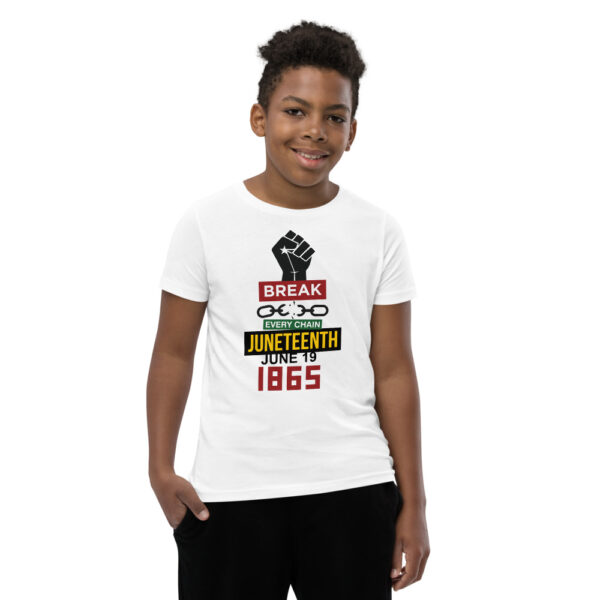 Juneteenth Break Every Chain Youth Short Sleeve T-Shirt