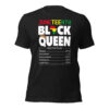 Juneteenth Black Queen Nutrition Facts T-Shirt (Black)