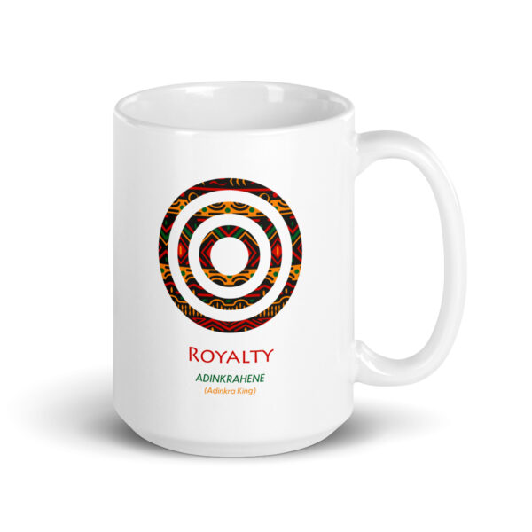 Royalty Adinkra Symbol White Glossy Mug - Image 3