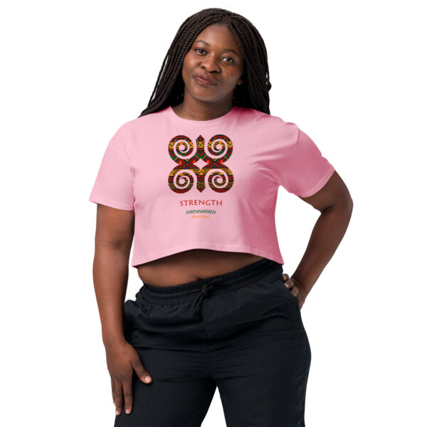 Strength Adinkra Symbol Women’s Crop Top - Image 2