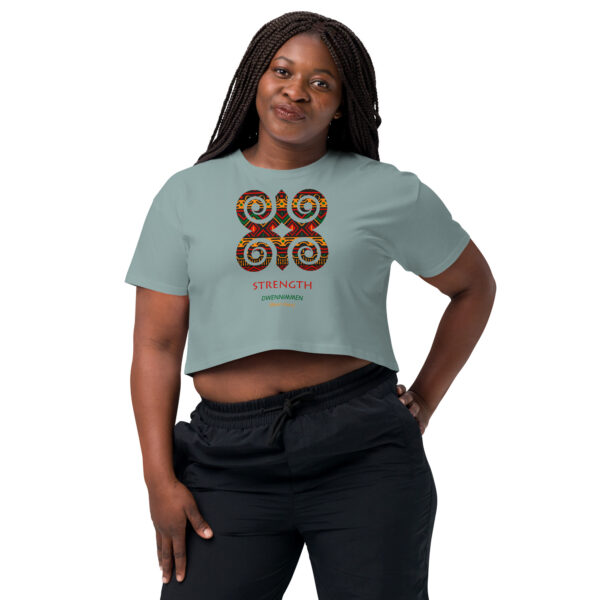 Strength Adinkra Symbol Women’s Crop Top - Image 1