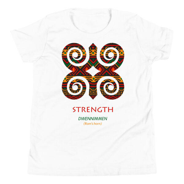 Strength Adinkra Symbol Youth T-Shirt - Image 2