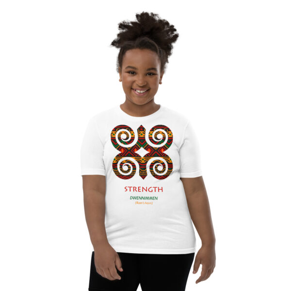 Strength Adinkra Symbol Youth T-Shirt - Image 3