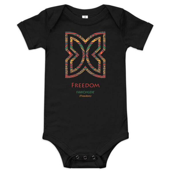Freedom Adinkra Symbol Baby One Piece - Image 1