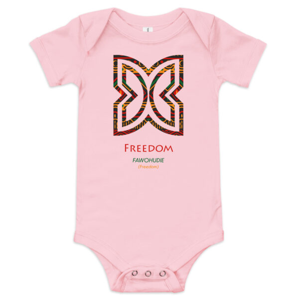Freedom Adinkra Symbol Baby One Piece - Image 3