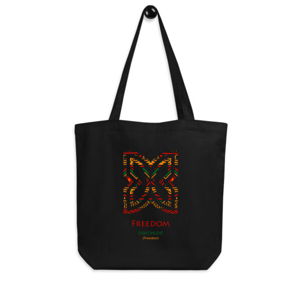 Freedom Adinkra Symbol Tan Eco Tote Bag - Image 2