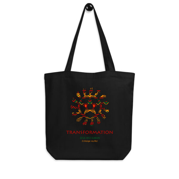 Transformation Adinkra Symbol Tan Eco Tote Bag - Image 3