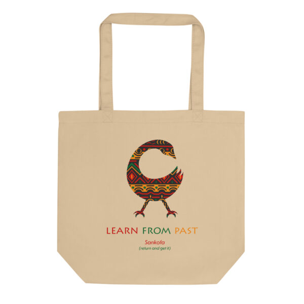 Learn From Past Adinkra Symbol Tan Eco Tote Bag - Image 1