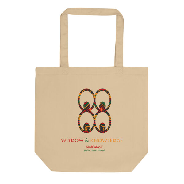 Wisdom and Knowledge Adinkra Symbol Tan Eco Tote Bag - Image 1