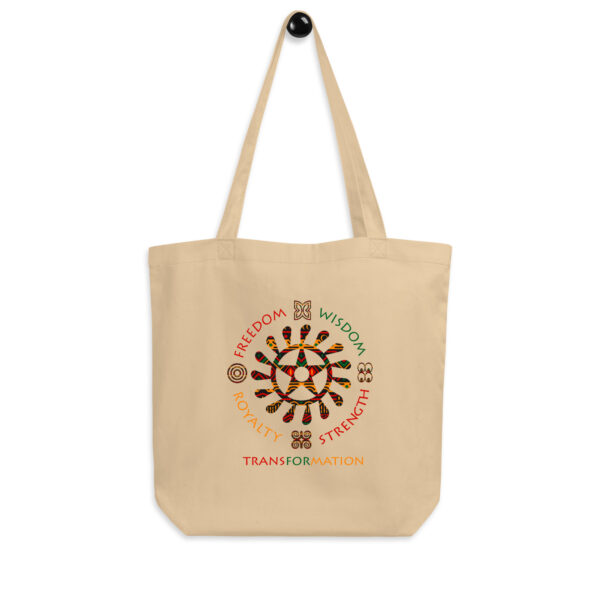 Symbol of Life Adinkra Symbol Tan Eco Tote Bag - Image 2