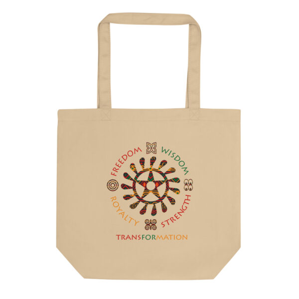 Symbol of Life Adinkra Symbol Tan Eco Tote Bag - Image 3