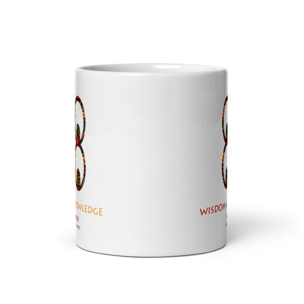 Wisdom and Knowledge Adinkra Symbol White Glossy Mug - Image 3