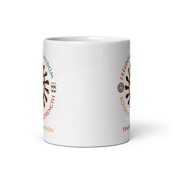 Symbol of Life Adinkra Symbol White Glossy Mug - Image 3