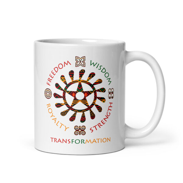 Symbol of Life Adinkra Symbol White Glossy Mug - Image 1