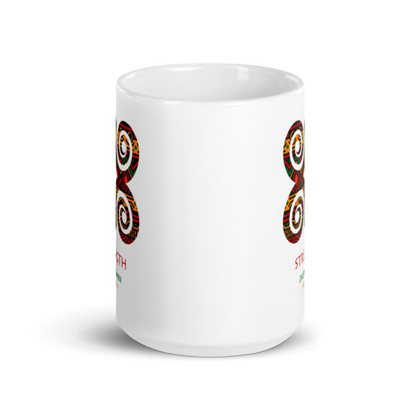 Strength Adinkra Symbol White Glossy Mug - Image 6