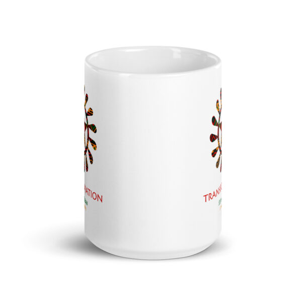 Transformation Adinkra Symbol White Glossy Mug - Image 6