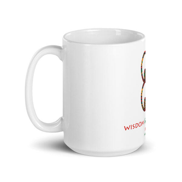 Wisdom and Knowledge Adinkra Symbol White Glossy Mug - Image 5