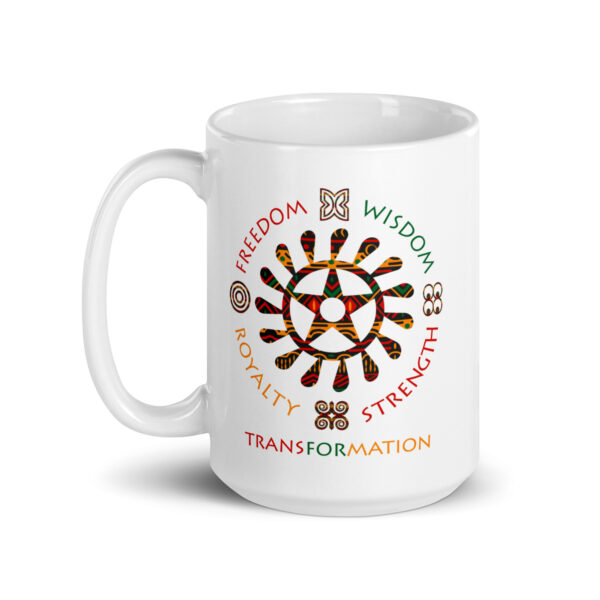 Symbol of Life Adinkra Symbol White Glossy Mug - Image 5