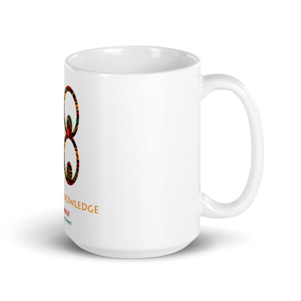 Wisdom and Knowledge Adinkra Symbol White Glossy Mug - Image 4