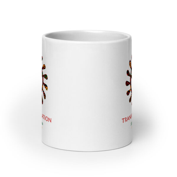 Transformation Adinkra Symbol White Glossy Mug - Image 8