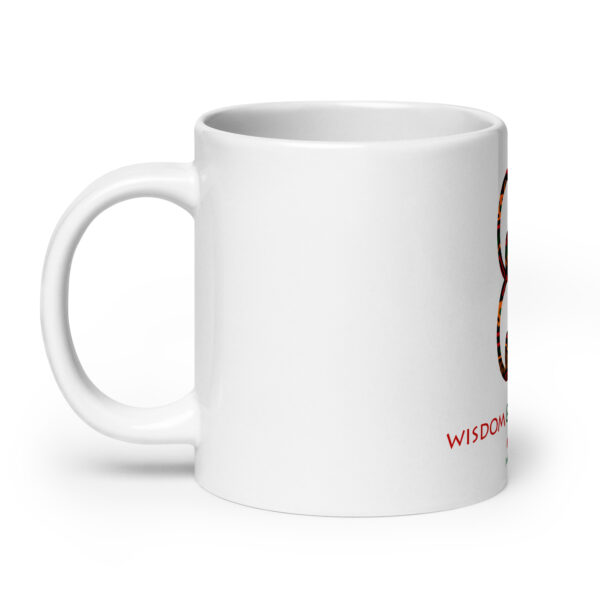 Wisdom and Knowledge Adinkra Symbol White Glossy Mug - Image 7