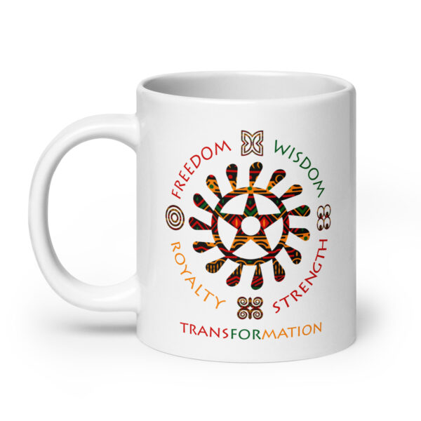 Symbol of Life Adinkra Symbol White Glossy Mug - Image 7