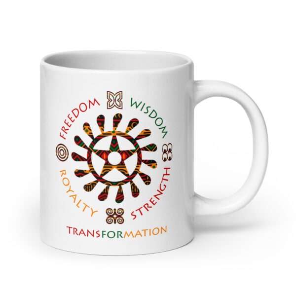 Symbol of Life Adinkra Symbol White Glossy Mug