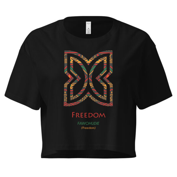 Freedom Adinkra Symbol Women’s Crop Top
