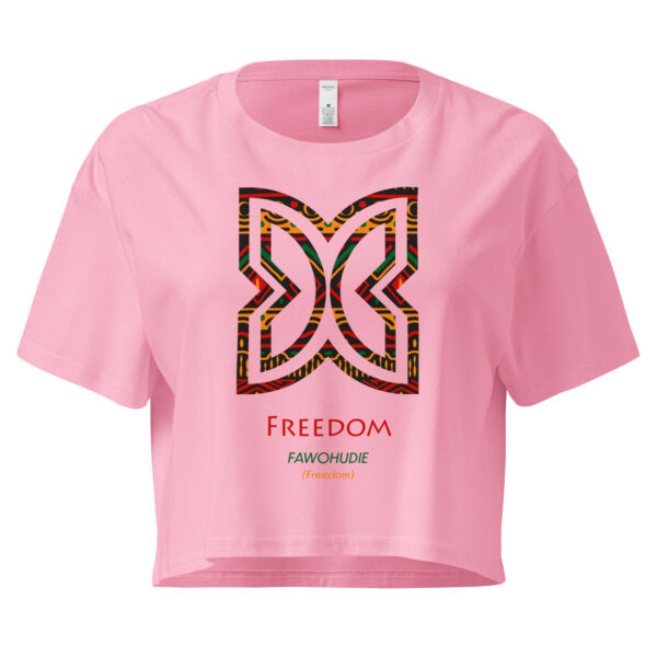 Freedom Adinkra Symbol Women’s Crop Top - Image 2