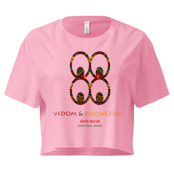 Wisdom and Knowledge Adinkra Symbol Women’s Crop Top - Image 2