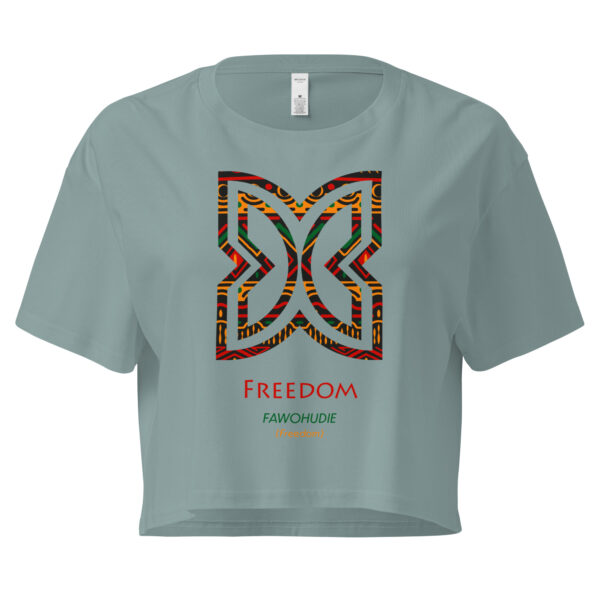 Freedom Adinkra Symbol Women’s Crop Top - Image 1