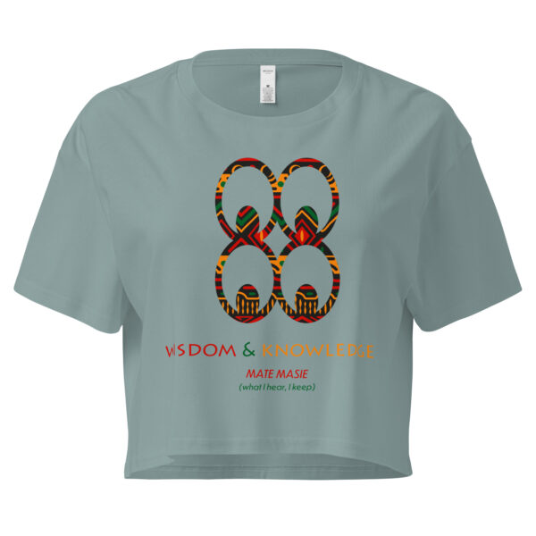 Wisdom and Knowledge Adinkra Symbol Women’s Crop Top - Image 1