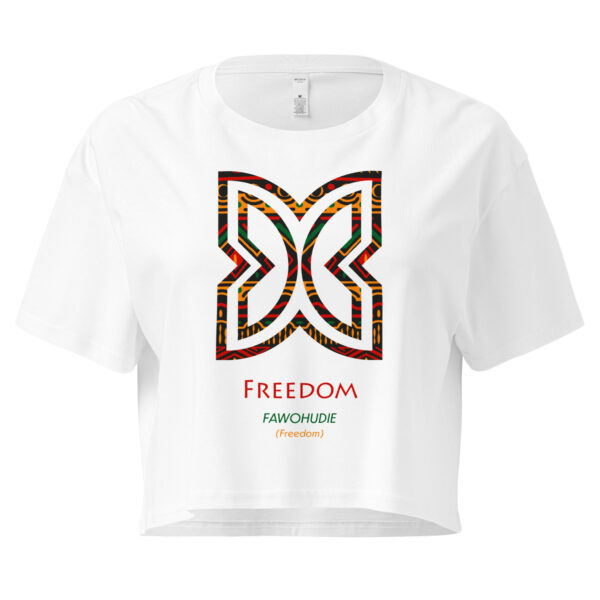 Freedom Adinkra Symbol Women’s Crop Top - Image 3
