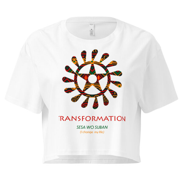 Transformation Adinkra Symbol Women’s Crop Top - Image 3