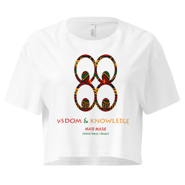Wisdom and Knowledge Adinkra Symbol Women’s Crop Top - Image 3