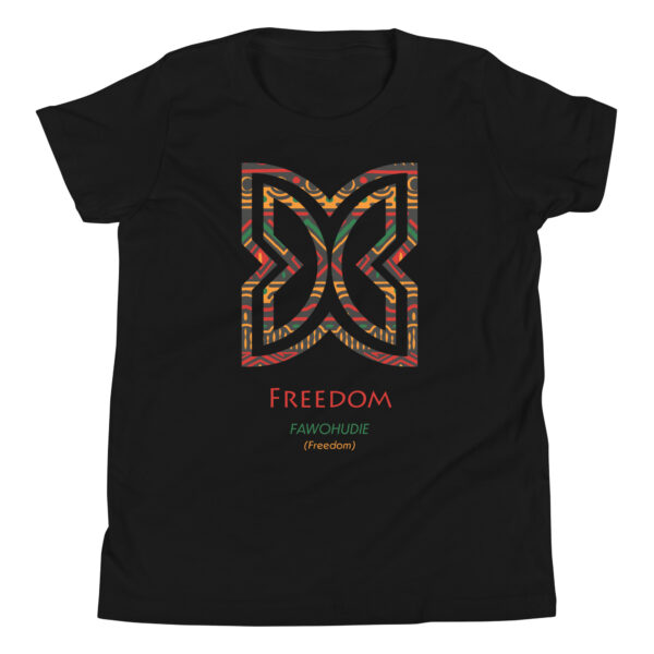 Freedom Adinkra Symbol Youth T-Shirt - Image 1