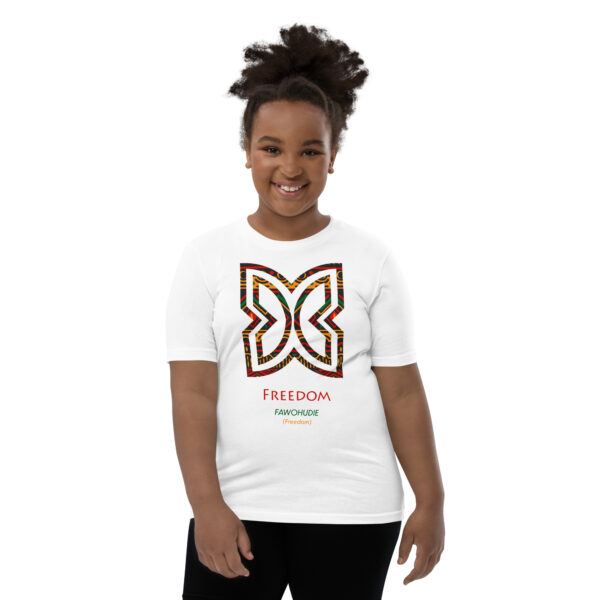 Freedom Adinkra Symbol Youth T-Shirt - Image 2